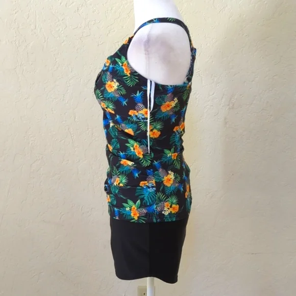 Amazon (Grace Karin) Pineapple Floral Halter Tankini Boy Shorts Swimsuit Medium - Picture 6 of 16